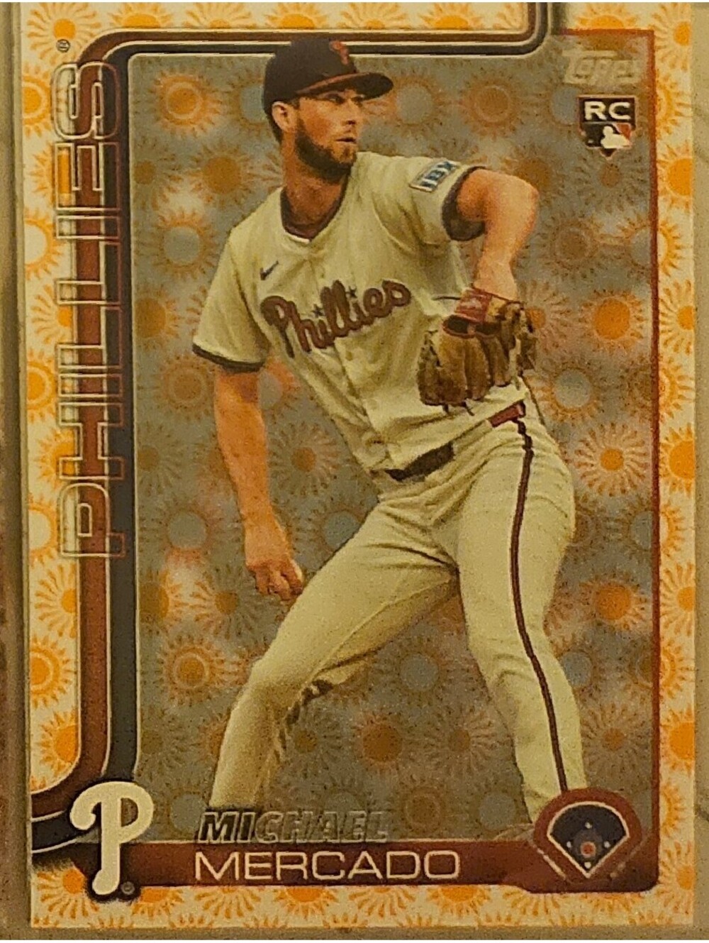 Michael Mercado HOLIDAY SUN INSERT RC #582 2025 Topps Series 2 Phillies